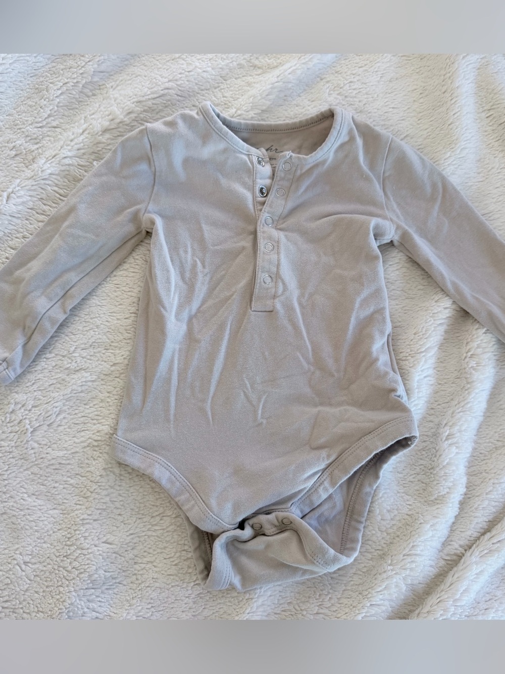 Pehr Essentials Henley style onesie in Beige/Natural